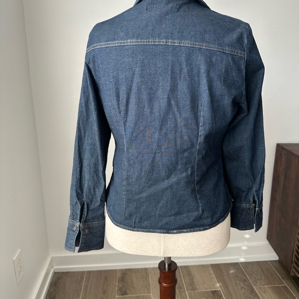 Live a Little Blue Denim Snap Button Shirt - Picture 4 of 7